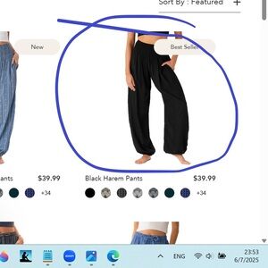 2x Lotus and Luna tall size black harem pants w/ pockets. Price is for ONE.